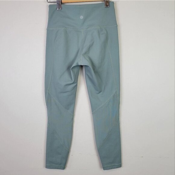 ATHLETA mesh crop leggings workout mid rise sage green XS - Picture 4 of 12
